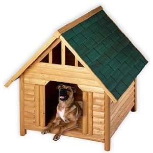  Log Cabin Cedar Dog House : Size MEDIUM: Pet Supplies