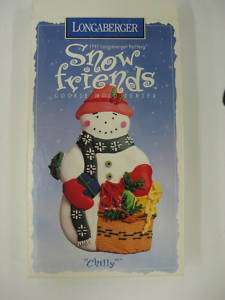 Longaberger Christmas Cookie Mold 1997 Chilly Snow Friends Pottery 