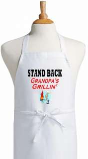 Stand Back   Grandpas Grillin Funny Barbecue Aprons  