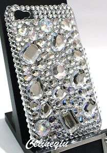 Handmade Bling Bling Clear Crystal Back Cover Case for Apple iPhone 4 