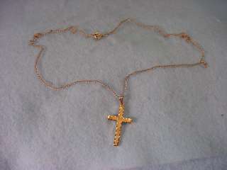 Vintage Gold Filled Cross Necklace  