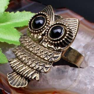 NEW Vintage Retro Bronze Cute Owl Ring Adjustable 1pcs  