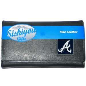  Atlanta Braves Genuine Leather Womens Female Clutch Wallet 