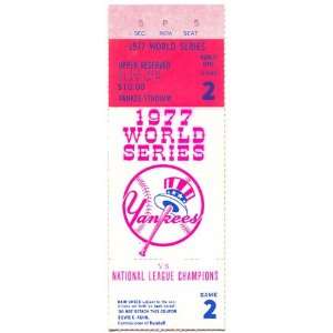   1977 New York Yankees World Series Game 2 Ticket Sports Collectibles