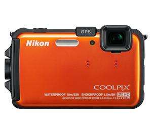   Coolpix AW100 Shock & Waterproof GPS Digital Camera Orange 16.0 MP USA