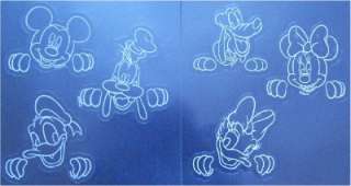Disney Decal Set of 6 with Mickey & Minnie Mouse Pluto Goofy Daisy 