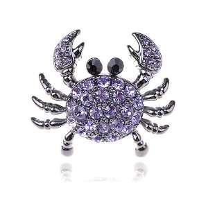   Fun Sea Claws Purple Amethyst Crab Costume Adjustable Ring Jewelry