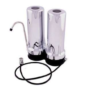 Polar Water Filters Chrome Countertop Double Water Filter System   MPN 