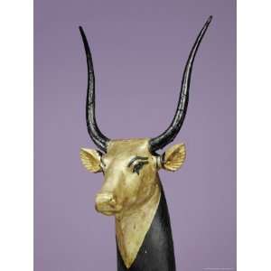  Gilded and Stuccoed Wooden Head of the Sacred Cow, Thebes 