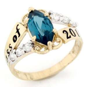  14k Gold December Birthstone 2012 Class Graduation Ring Jewelry