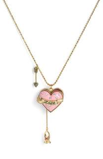 Betsey Johnson Betseys Dollhouse Heart Locket Long Necklace 