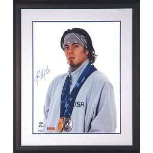  Apolo Anton Ohno (Double Medal) Framed 16x20 Autographed 
