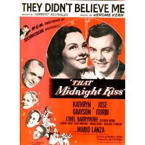 Midnight Kiss Starring Kathryn Grayson, Jose Iturbi, Ethel Barrymore 