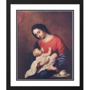 Zurbaran, Francisco de 28x34 Framed and Double Matted Madonna with 
