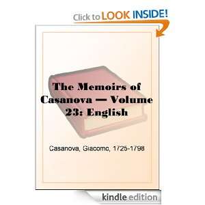 Memoirs of Casanova   Volume 23 English Giacomo Casanova  