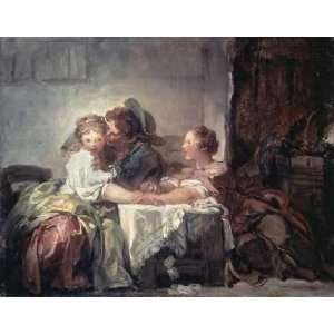  The Captured Kiss by Jean Honore Fragonard. Size 16.00 X 