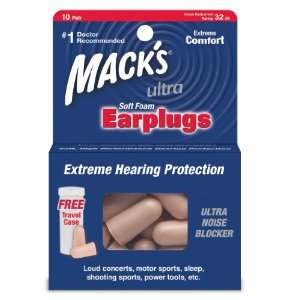  Macks Ultra Safe Sound Earplugs (10 pair) Health 