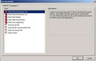   File   New Flash File (ActionScript 3.0) to create your .fla file