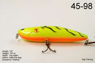 New Firetiger Bass Pike Topwater Fishing Lure Tackle  