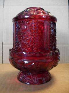 Red Glass Fairy Lamp Candle Holder  