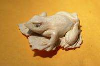 frog hand carved from Moose antler BZ7  