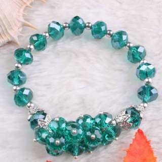 Crystal Glass Faceted Bead Bracelet Necklace Set  