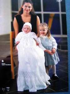   CHRISTENING GOWN CROCHET KNITTING PATTERNS Exquisite Gowns~Bonnets+