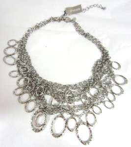 CHICOS FERRAN NECKLACE & EARRINGS SILVER TONE 2 PIECE SET NWT TOTAL 