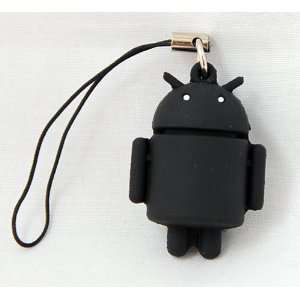  Android Robot Mini Black Cell Phone Strap   HTC/Google 