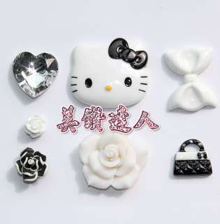New Cuit White Hello Kitty Flatback Scrapbooking DI​Y Phone Case 