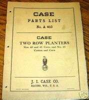 Case Horse Drawn 40 41 & 42 Planter Parts Catalog list  
