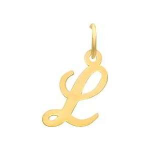  Fancy Cursive Letter L Charm 14K Gold Jewelry