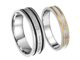 JR39 I Love You Stainless Steel Wedding Couple Rings  