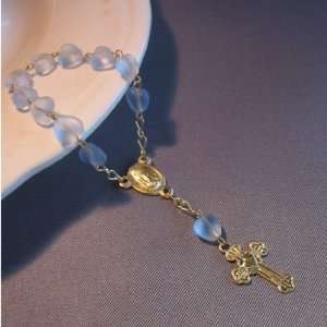  Blue Heart Beads Finger Rosary: Arts, Crafts & Sewing