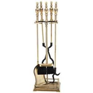   : Urn Handle 4 Piece Antique Brass Fireplace Tool Set: Home & Kitchen