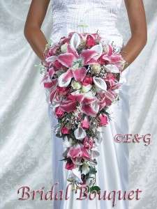 Wedding Flowers Love BRIDE & GROOM STARGAZER FUSCHIA  