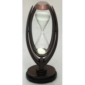  60 Minute Hourglass Sand Timer   Wood Stand with Red 