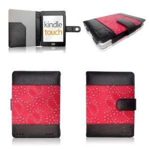 RHINESTONE AND RED TOUCH Bundle Folio Case and Cover + Anti Glare 
