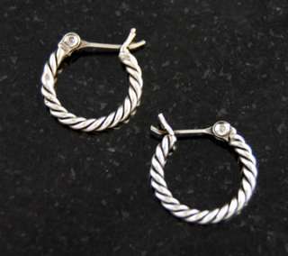   14mm Hinged Bali Rope Hoop Earrings 925 Italy Italian Jewelry  