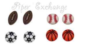 Sport Baseball Basketball Football Soccer Stud Earrings  