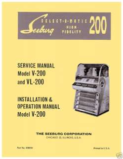 Seeburg V 200 V200 VL 200 VL200 Service Repair Manual  