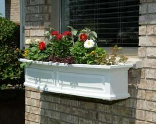   Nantucket 48 Weatherproof Window Box Outdoor Flower Planter   White