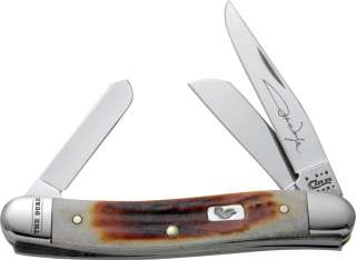 Case Knives John Wayne Med Stockman 3 5/8 Closed Red Stag 3 Blade 