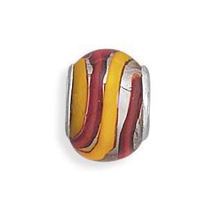  Multicolored Stripe Glass Bead: Jewelry