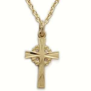  Gold Filled Cross Necklace in a Filigree and Engraved Design Cross 