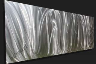large home metal art abstract new original silver modern office wall 