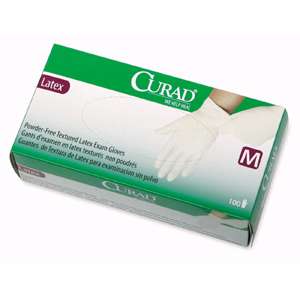 Curad Examination Gloves   Medium Size   Powder free, Textured   Latex 