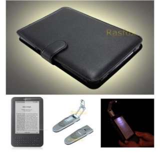 BK Kindle 3 Genuine Leather Cover Case + Reading Light  
