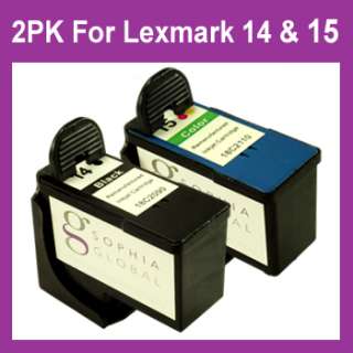 Combo Pack Ink Cartridges for Lexmark 14 15 X2600 X2650 X2670 Z2300 