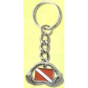  Innovative Great White Shark Jaw Keychain with Scuba 